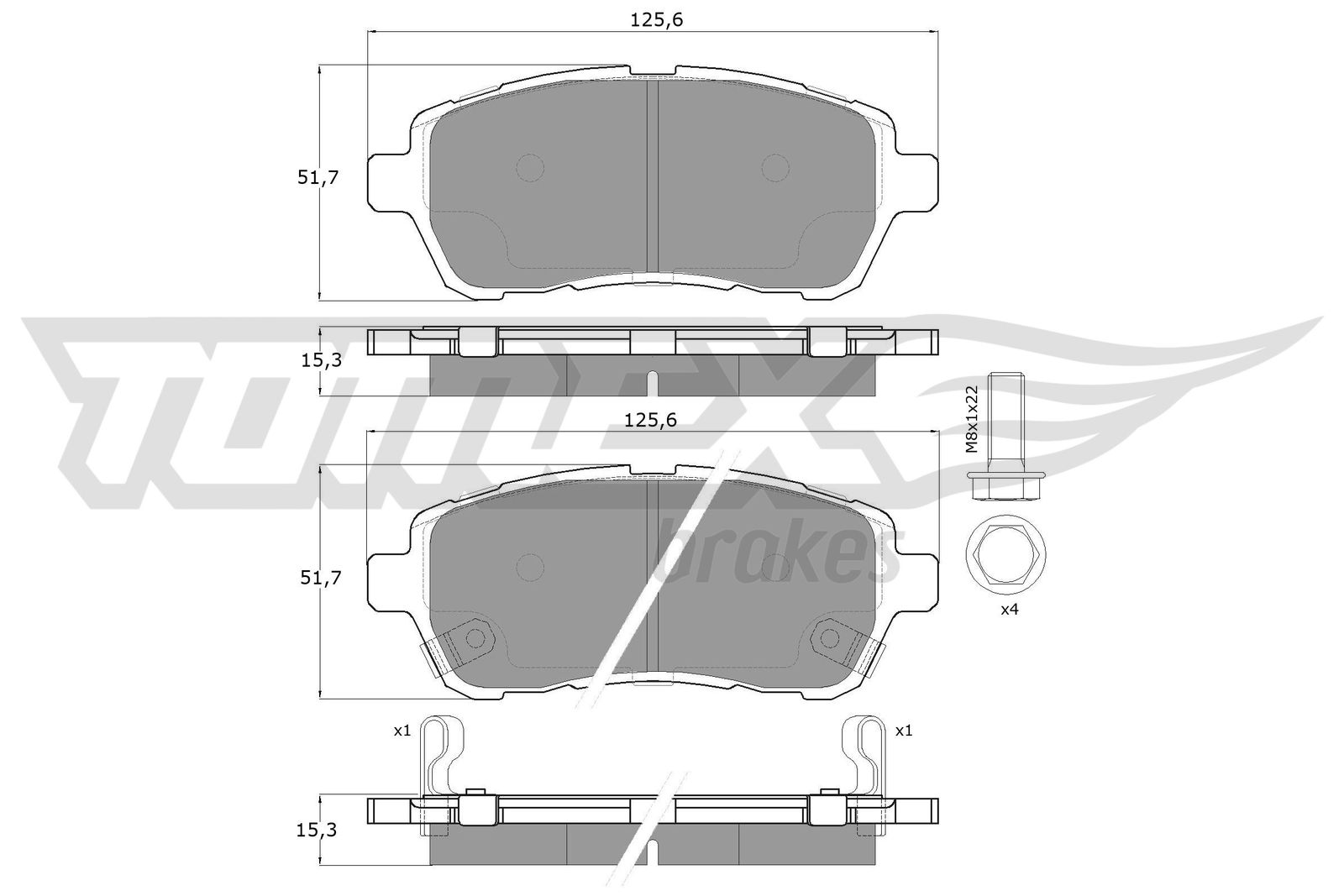 Sada brzdových platničiek kotúčovej brzdy TOMEX Brakes